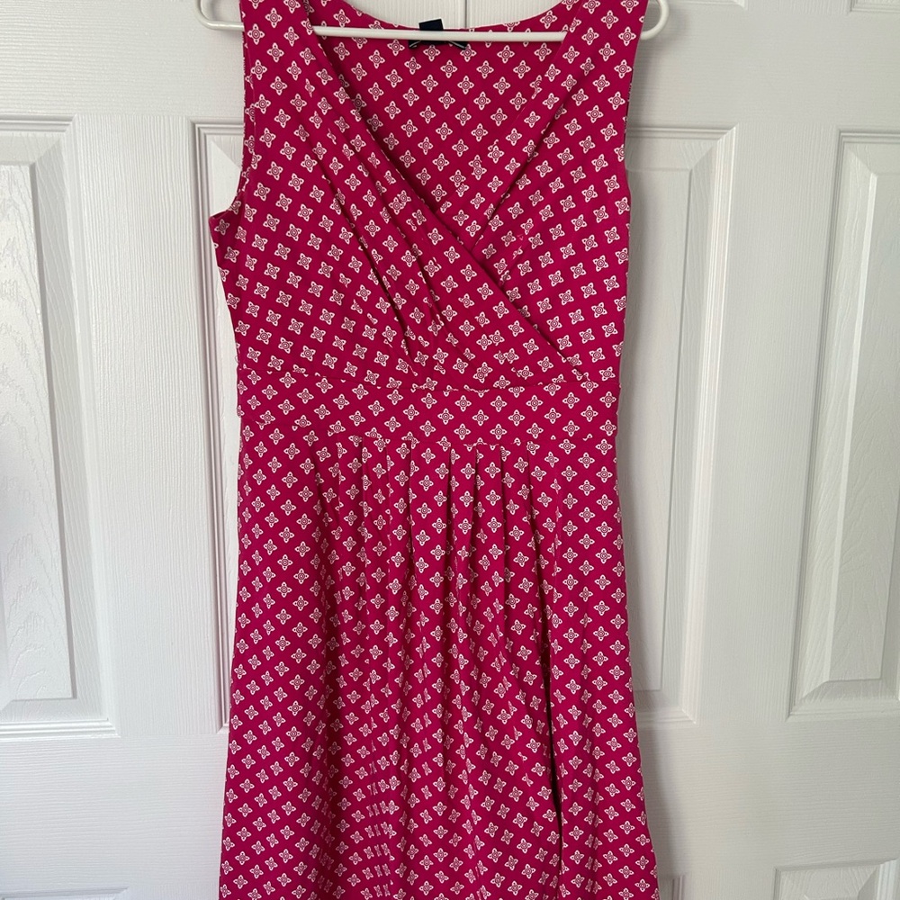 Lands' End Pink Pleated Sleeveless fit and flare Dress